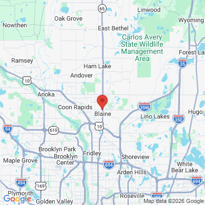 Map to  office in Blaine, MN