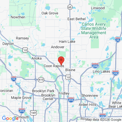 Map to  office in Coon Rapids, MN