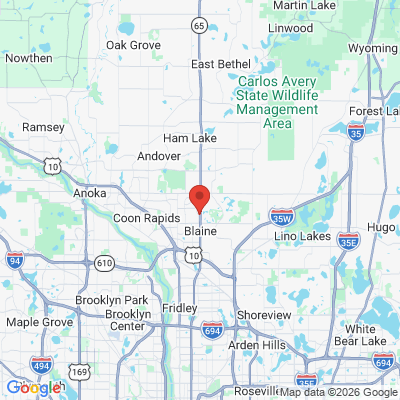 Map to  office in Blaine, MN