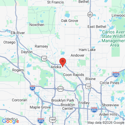 Map to  office in Coon Rapids, MN