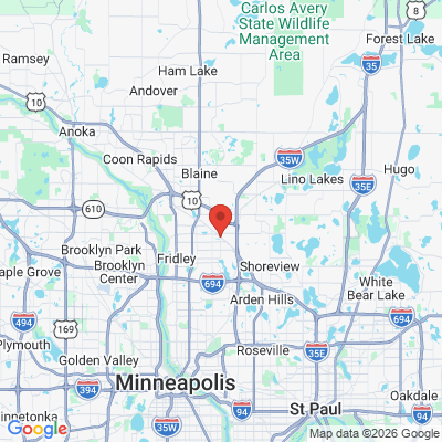 Map to  office in Mounds View, MN