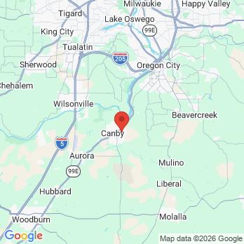 Map to Redwood Dental office in Canby, OR