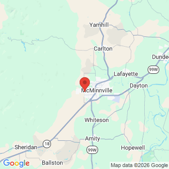 Map to Willamette Valley Periodontics office in Mc Minnville, OR