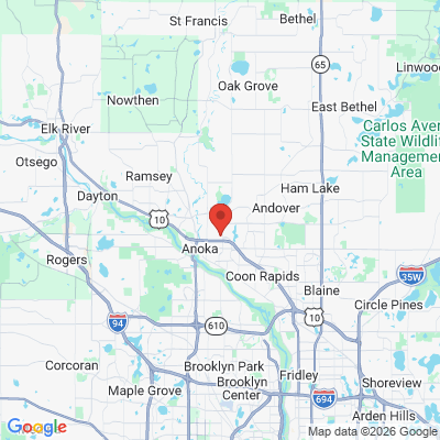 Map to  office in Coon Rapids, MN
