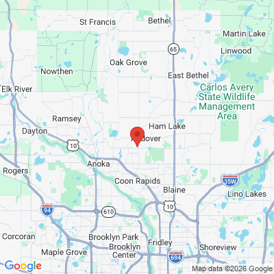 Map to  office in Andover, MN