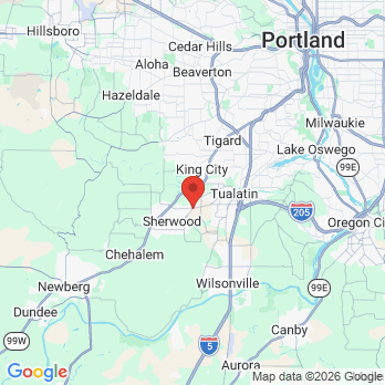 Map to Dental Care of Sherwood office in Sherwood, OR