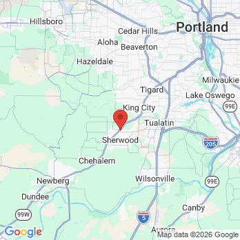 Map to Pacific Coast Dental  office in Sherwood, OR