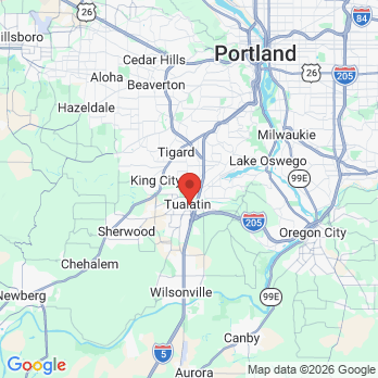 Map to Tualatin Dental Care office in Tualatin, OR