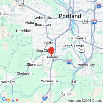Map to JordanWeber Dental office in Tualatin, OR