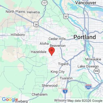 Map to Hillside Dental Care office in Beaverton, OR
