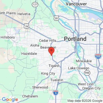 Map to Harmony Dental office in Beaverton, OR