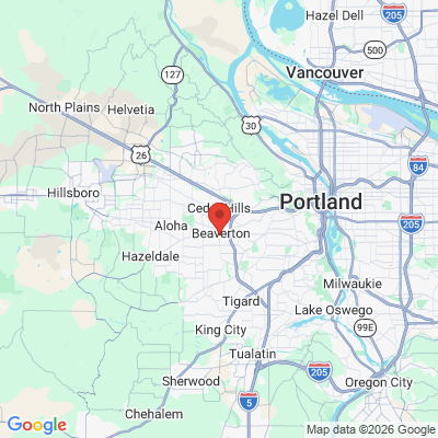 Map to Thomas Family Dentristry office in Beaverton, OR