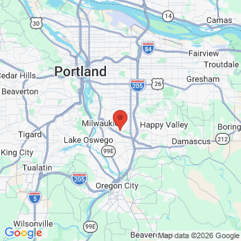 Map to Harmony Road Dental Practice office in Milwaukie, OR