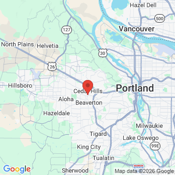Map to The Gleamery office in Beaverton, OR