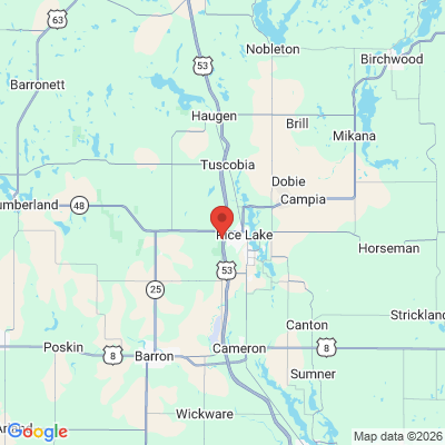 Map to  office in Rice Lake, WI