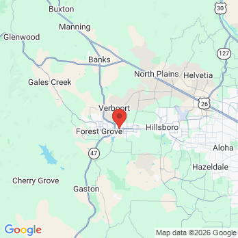 Map to Mountain View Dental office in Forest Grove, OR