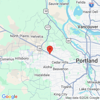 Map to Evergreen Family Dentistry and Orthodontics office in Beaverton, OR