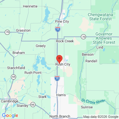 Map to  office in Rush City, MN