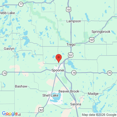 Map to  office in Spooner, WI