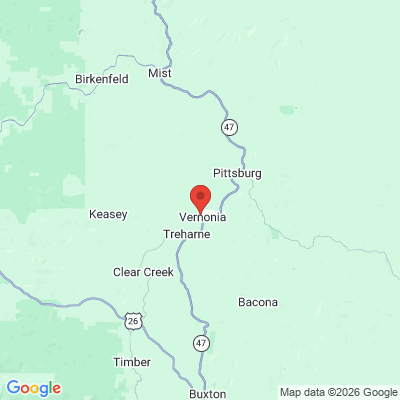 Map to  office in Vernonia, OR