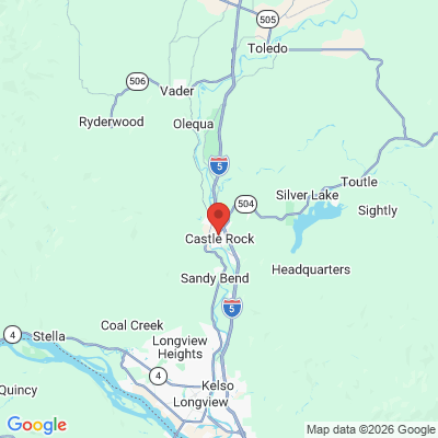 Map to Cowlitz River Dental office in Castle Rock, WA