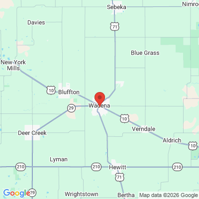 Map to  office in Wadena, MN