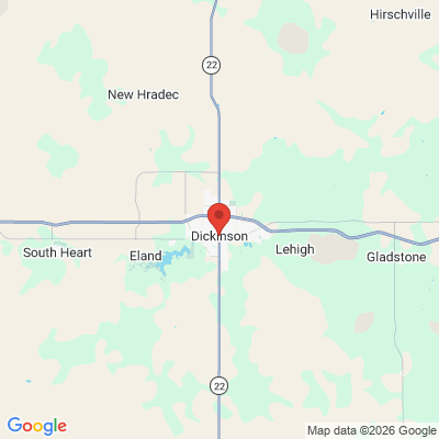 Map to  office in Dickinson, ND