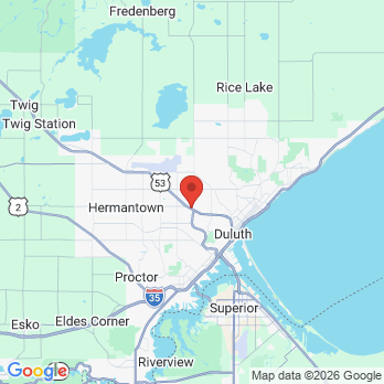 Map to Woodland Family Dental office in Duluth, MN