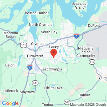 Map to Peterson and Cammack Family and Cosmetic Dentistry office in Lacey, WA