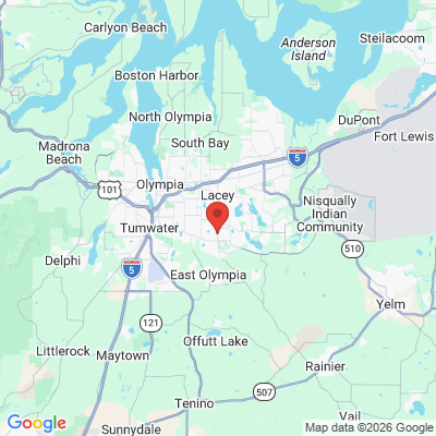 Map to Austin R. Smith III, DDS office in Lacey, WA