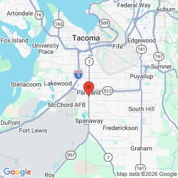 Map to Parkland Pacific Dental office in Tacoma, WA