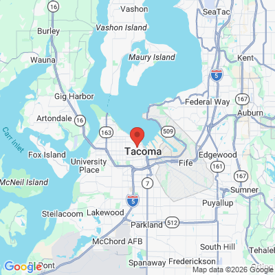 Map to Tacoma Dentistry office in Tacoma, WA