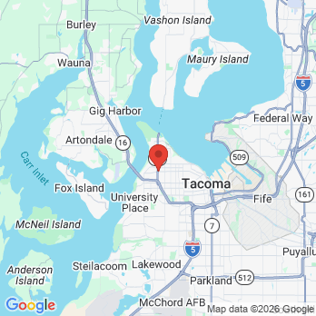 Map to Dr Jeffrey Stewart DDS office in Tacoma, WA