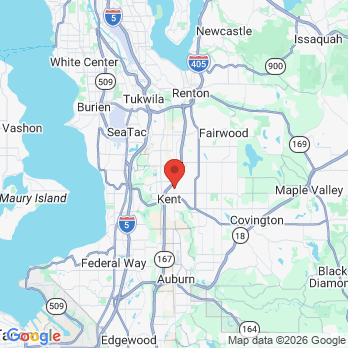 Map to The James Gang Dental Group office in Kent, WA