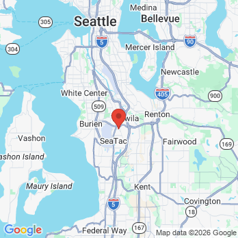 Map to Dental Wellness Club of Seattle office in Sea Tac, WA