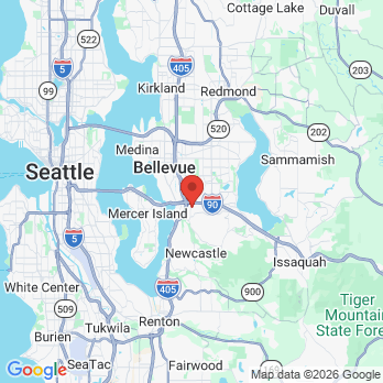 Map to Bellevue Dentistry office in Bellevue, WA