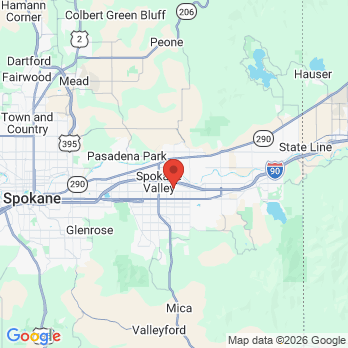 Map to Spokane Dentures and Implants office in Spokane Valley, WA
