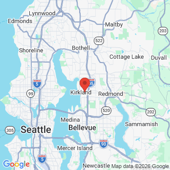Map to Kirkland family dentistry  office in Kirkland, WA