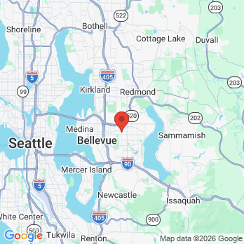 Map to Bellevue Dentistry office in Bellevue, WA