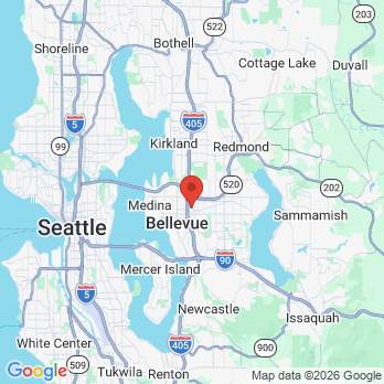 Map to PNW Prosthodontics office in Bellevue, WA