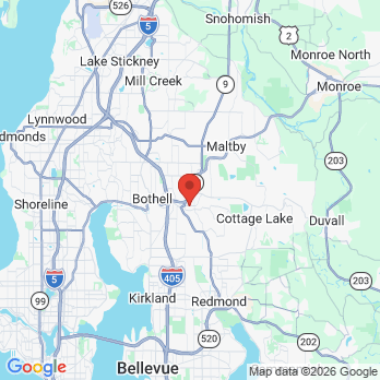 Map to Woodinville Orthodontics office in Woodinville, WA