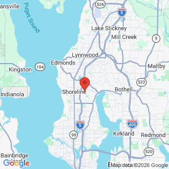 Map to All Family Shoreline Dental office in Shoreline, WA