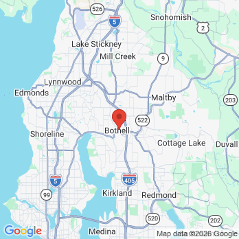 Map to Northshore Dental Center office in Bothell, WA