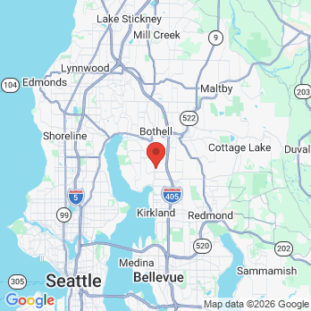 Map to Kirkland Family Dentistry office in Kirkland, WA