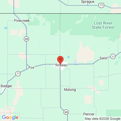 Map to  office in Roseau, MN