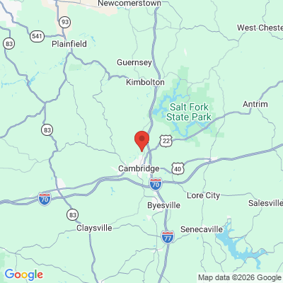 Map to  office in Cambridge, OH
