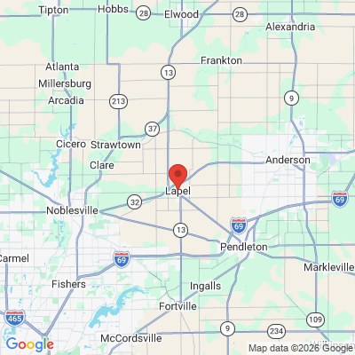 Map to  office in Lapel, IN