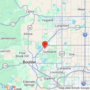 Map to Gunbarrel Dental Center: Rachel Barone, D.D.S. office in Boulder, CO