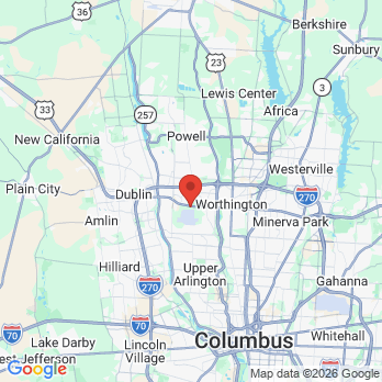 Map to Linworth Family Dental office in Columbus, OH