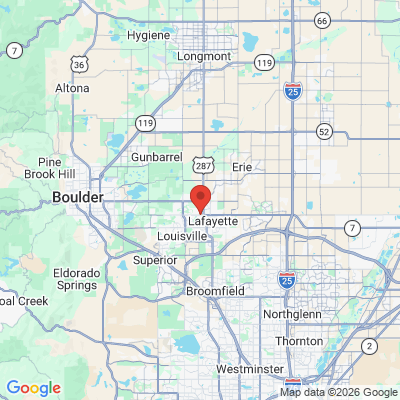 Map to Indian Peaks Dental office in Lafayette, CO